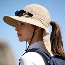 1pc Women's Summer Foldable Bucket Hat, Breathable Sun Protection Hat For Outdoor Hiking, Beach Vacation Wear - Multicolor - View 11