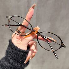1PC Women's New Oval Frame Plain Lens Glasses, Exquisite Cool Tone Fashion Eyewear, Versatile For Daily Wear, Home, Selfie, Commute, Internet, Office, Computer, Phone, Reading, Gaming - Clear - View 9