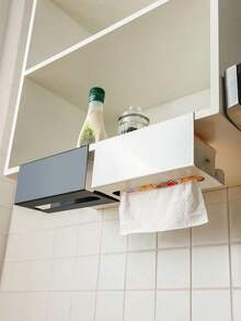 1/2pcs Under Cabinet Paper Towel Holder, Space-Saving Inverted Metal Rack. Moisture-Proof One-Hand Tear Design, Damage-Free Self-Adhesive Installation For Renters. Minimalist Storage, Suitable For Kitchen, Bathroom And Office, Sturdy And Rust-Proof, Frees Up Countertop Space. - Multicolor - View 8
