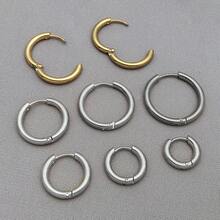 3pcs 8-18mm Stainless Steel Ear Hoop Gold Color Earring For Women Men DIY Jewelry Making Earring Punk Hiphop Piercing Accessory - Multicolor - View 5