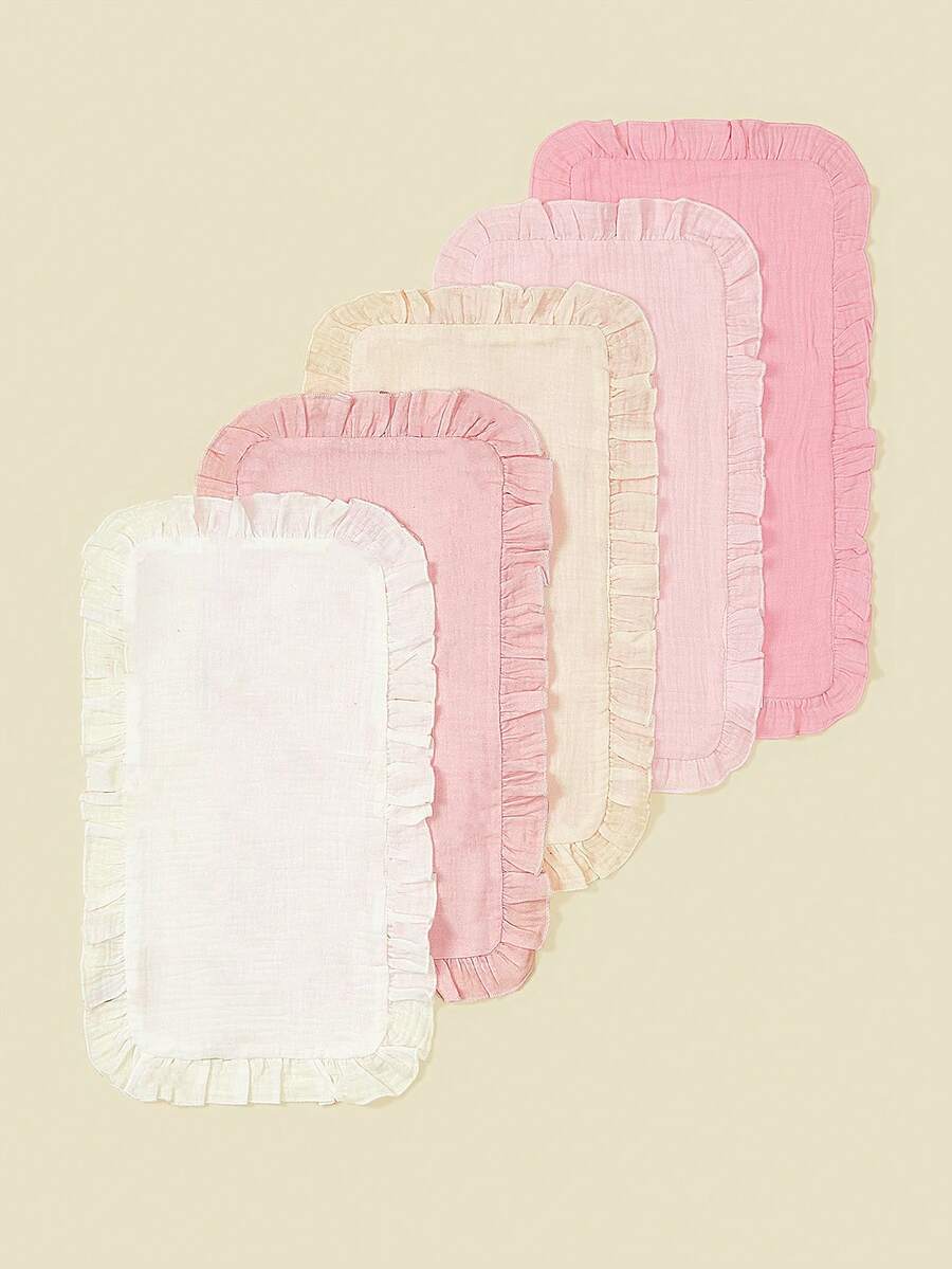Soft & Comfortable Baby Bibs Burp Cloths, Pure Cotton Multi-Purpose Towels 5pcs/Pack - Multicolor - View 1