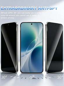 4Pcs Privacy Screen Protector Compatible With Vivo, Tempered Glass Film Anti Scratch, Anti-Spy, 9H Hardness, Bubble Free For Privacy Screen Protector - Black - View 2