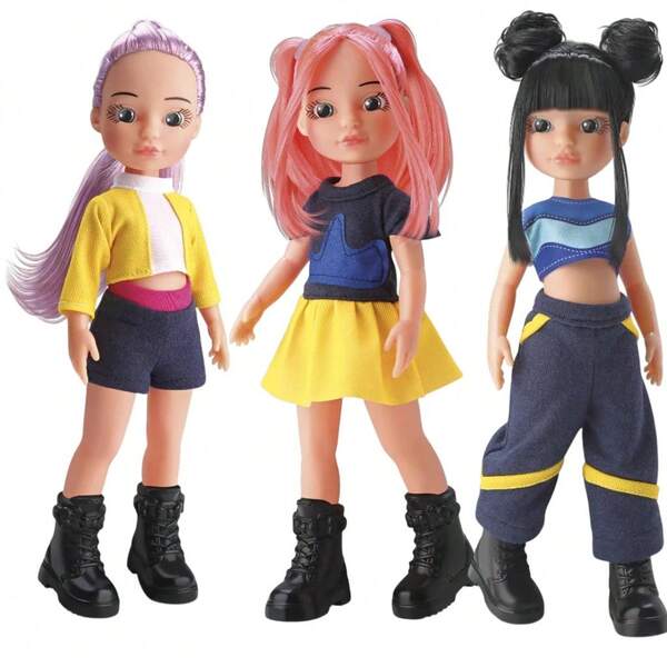 RVS E-COMMERCE Kit Bonecas K-POP Girls Belervy Lançamento Original Estilosas Cabelos Coloridos