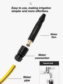 4-Piece Car Wash Water Gun Set With Quick Connect Faucet Adapter, High Pressure Spray Nozzle, Suitable For Vehicle, Garden, Patio, Sidewalk Cleaning And Daily Outdoor Watering Tasks - A - View 7