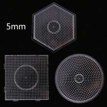 3pcs 2.6mm/5mm Perler Bead Boards, Large Square, Transparent Round, Hexagon Pegboard Set, DIY Material Template, Perler Bead Craft - Multiple Styles - View 9