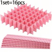 Adjustable Drawer Organizer Dividers, Pink Cuttable Drawer Separators, Customizable Plastic Divider Strips, Adjustable Drawer Storage System, Suitable For Bedroom, Living Room, Kitchen, Study, Bathroom, Vanity And More - Pink - View 14