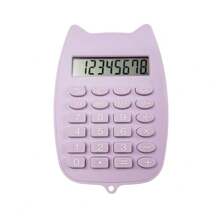 8-Digit Large Screen Cat Ear Mini Calculator, Equipped With Full Arithmetic Operations, Clear And Power On/Off Functions, Partitioned Independent Large Buttons With High Recognition, Compact And Easy To Store Body, Home Accounting, Classroom Exercises, Store Checkout Multi-Scenario Universal Calculation Tool - Battery Not Included - A - View 5