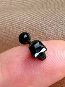 1 Buah Anting Tengkorak Hitam Gaya Punk Gothic untuk Pria, Model Mini Datar Belakang, Tindik Tulang Rawan Helix Tengah, Anti Tragus, Conch, Cuping Tindik Lobe, Anting Tusuk, Hadiah Halloween 16G - Sepasang anting tengkorak bulat - View 11