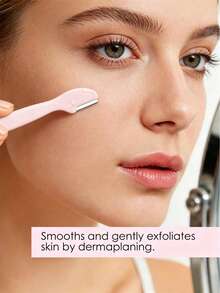 1/12/20/30pcs Pink Mini Eyebrow Razors, Precision Facial Hair Trimmer For Eyebrows, Lips And Body, Portable Travel Makeup Grooming Tool, Ideal Gift For Women, Hair Removal, Shaver For Women - Multicolor - View 3