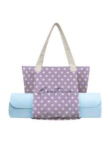 Customized Canvas Yoga Mat Tote Bag, Yoga Mat Storage Bag, Personalized Gym Backpack, Pilates Studio Bag - Lilac Purple - View 3