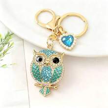 Fashion Creative Owl Keychain Alloy Rhinestone Animal Key Ring Car Bag Pendant Exquisite Gift - Multicolor - View 6