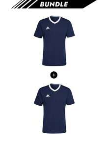 Adidas [حزمة] قمصان رجالية Entrada 22 باللون الأزرق الداكن X 2 - الأزرق - مشاهدة 1