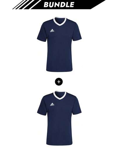 Adidas [Bundle] Entrada 22 Entrada 22 Men's T-Shirts Navy Blue X 2