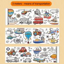 Extra Long Creative Graffiti Scroll, Children's DIY Painting, Includes Animal, Fruit, Marine Life Patterns, Suitable As Birthday Gift - Multicolor - View 17