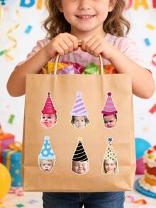 1/10/25/50/100/150pcs Customizable Personalized Photo Stickers, Colorful Paper Face Stickers, Personalized Colorful Stickers, Custom Party Stickers, Suitable For Birthday Party, Bachelorette Party, Party Decoration, Suitable For Various Parties - Multicolor (2) - View 9