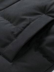 Men's Solid Color Minimalist Casual Cotton Padded Loose Vest Jacket - Black - View 7