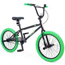 Freestyle BMX Bike 20" Trick Bicycle W/ 360 Degree Steering, Colorful Wide Tires Beginner Stunt BMX Bike, Durable Single Speed Kids Freestyle Bike For Backyard Street Skate Park Youth Trick Riding - Green - View 13