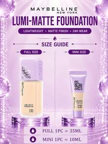 Maybelline Teint Idole Ultra Wear Foundation #C10, ukuran penuh 35ml / sampel 10ml, ringan dan tahan lama, tahan keringat, hasil akhir matte, coverage efektif, cocok untuk warna kulit netral hingga natural. - #C10 - View 5