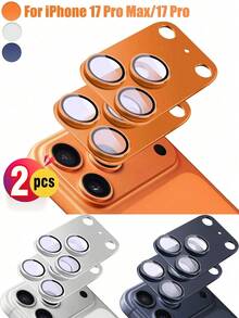 ZYSHI 2pcs 17 Pro Max Camera Lens Protector - 9H Metal Alloy Lens Protection, Strong Adhesion | Compatible With Phone Cases, Perfect Fit | Anti-Scratch, Anti-Fingerprint, Anti-Dust | Full Protection, Prevents Scratches And Impacts | High Definition Protector, Preserves Original Camera Quality | Perfect Halloween Gift For Family, Friends And Photography Enthusiasts - Multicolor - View 1