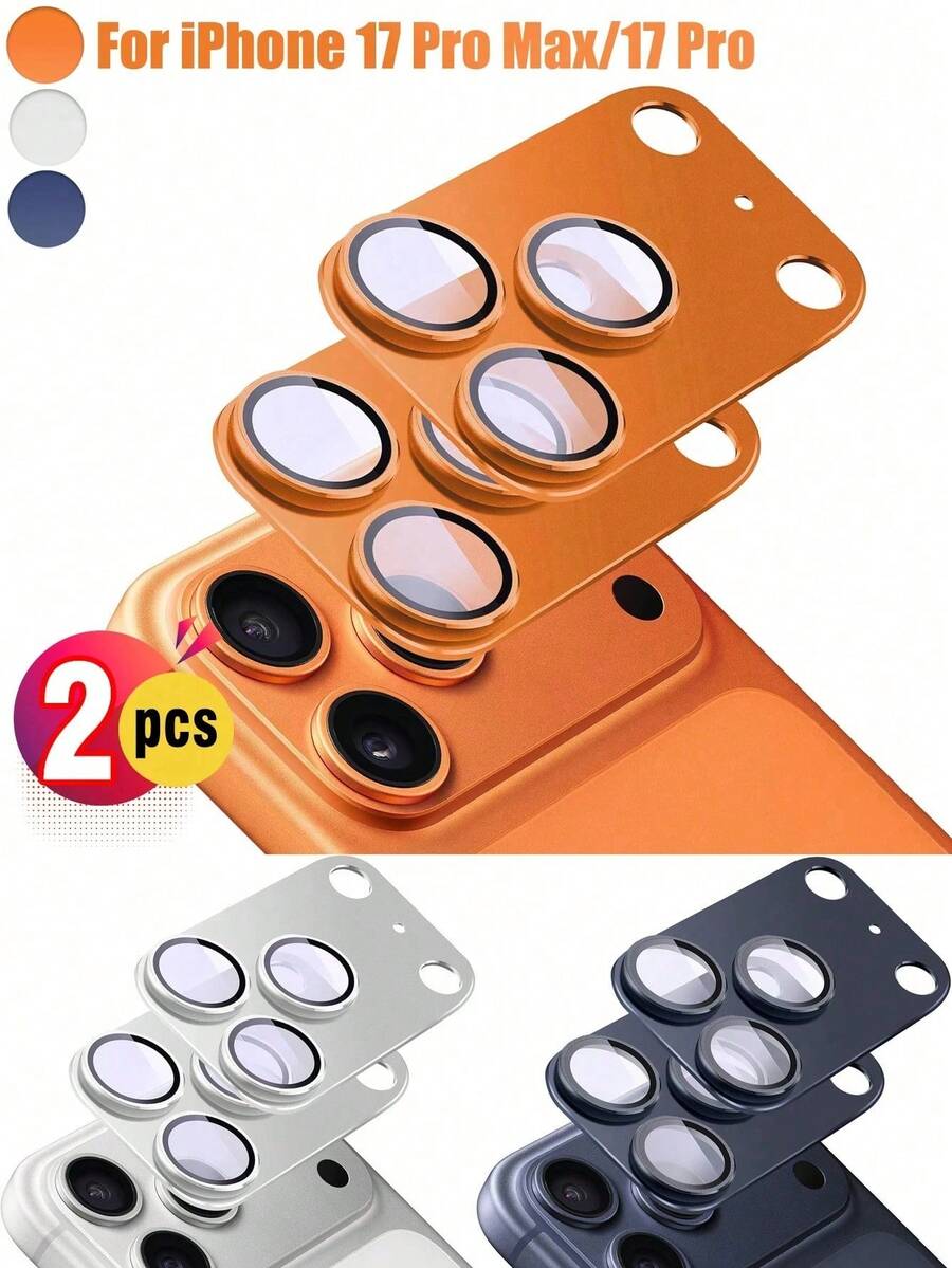 ZYSHI 2pcs 17 Pro Max Camera Lens Protector - 9H Metal Alloy Lens Protection, Strong Adhesion | Compatible With Phone Cases, Perfect Fit | Anti-Scratch, Anti-Fingerprint, Anti-Dust | Full Protection, Prevents Scratches And Impacts | High Definition Protector, Preserves Original Camera Quality | Perfect Halloween Gift For Family, Friends And Photography Enthusiasts - Multicolor - View 1