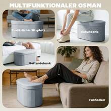 Folding Storage Bench, Velvet-Look Upholstered Bench For Living Room, 76 X 38 X 35 Cm, Dark Grey - Dark Grey - View 6