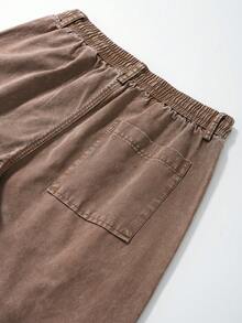 INFLATION Men's Vintage Washed Curved Leg Long Pants - Cocoa - View 7