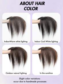 8-14 Inch Women's Bangs-Free Human Hair Topper, 360° Rotatable Upgraded Base With 3 Clips, Suitable For Thinning Hair, White Hair, Hair Loss, Adds Volume, Dark Brown Color - Dark Brown - View 9