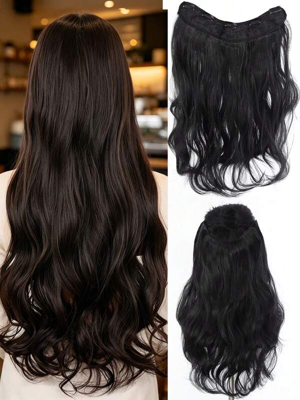 TaLang Extensiones de cabello de 20 pulgadas con ondas grandes y voluminosas, una pieza de 5 clips, cabello largo y esponjoso, adecuado para mujeres