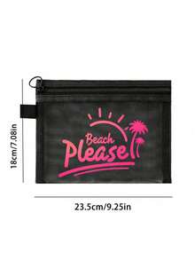 這款海灘網格包印有「Beach_please」字樣與椰子樹圖案，是一款可收納口紅與氣墊粉撲的便攜化妝包，充滿海岸風情。透明大容量旅行化妝收納包，夏威夷風網格化妝包，適合海灘度假、購物、休閒度假、健身，適合作為母親節禮物、情人節禮物、教師節禮物，適合女性旅行、短途旅行與日常通勤。 - 彩色 - 查看 9