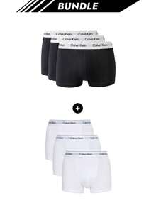 Calvin Klein [Bundle] Modern Cotton 3 Packs Boxers + Modern Cotton 3 Packs Men's Boxers - Black and White+White - View 1