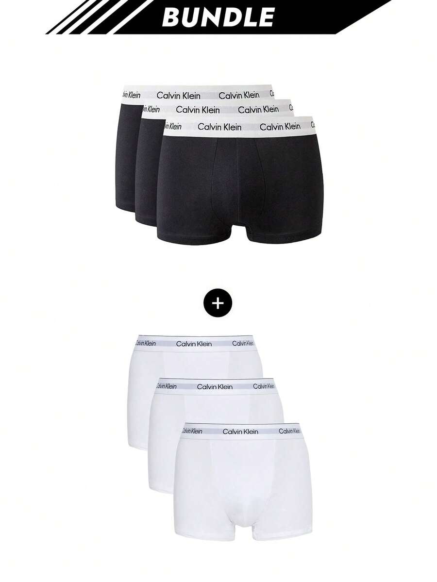 Calvin Klein [Bundle] Modern Cotton 3 Packs Boxers + Modern Cotton 3 Packs Men's Boxers - Black and White+White - View 1