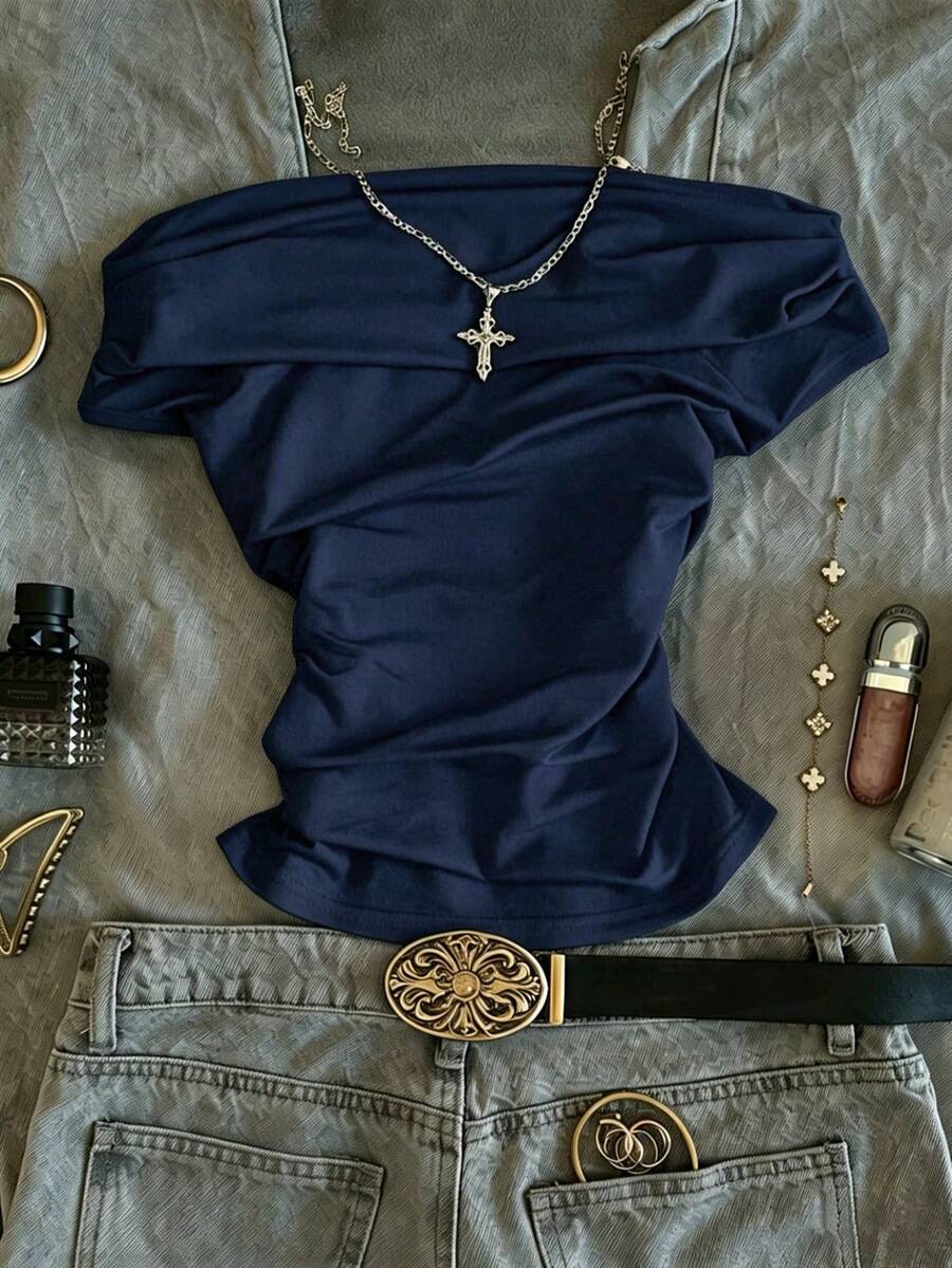 Women Cover Ups - Navy Blue - View 1