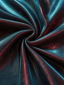 1pc Blue Red Color-Changing Iridescent Metallic Fabric, Soft Elastic Shiny Lurex Material, Glossy Color-Shifting Fabric, Suitable For Handmade Formal Evening Gowns, Ball Gowns, Dance Performance Costumes And Craft Clothing Projects - Multicolor - View 15