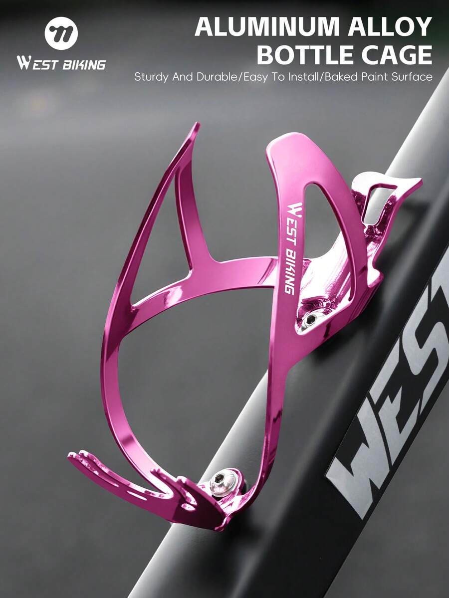 WEST BIKING Aluminum Alloy Bicycle Water Bottle Cage, Durable Lightweight Colorful Personalized Bicycle Water Bottle Holder, Unisex Cycling Gear