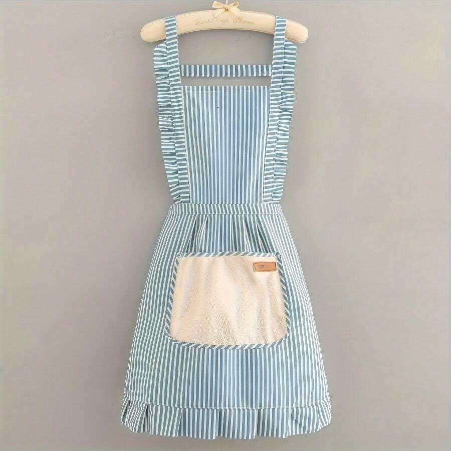 Fashionable Cotton Apron, Kitchen Cooking For Women, Home Use, Oil-Proof, Breathable Lace Princess Waist Apron, Adult Maid Uniform - Multicolor - View 1