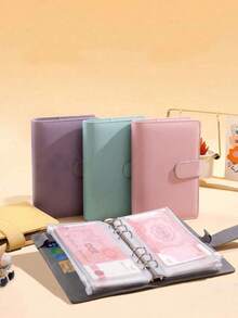 Money Saving Loose-Leaf Binder A6 Size Zipper Storage Bag Cash Envelope Budget Management System Savings Challenge Book Financial Management And Money Saving Assistant - Multicolor - View 2