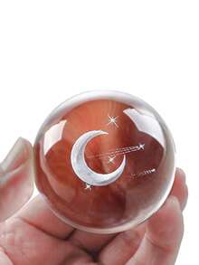 2pcs Set (Sphere + Base) 60mm Meteor Moon 3D Crystal Ball Decoration, Engraved Base, Home Decor, Holiday Gift, Mid-Autumn Festival Decor, Birthday Decor, Eid Decor - Multicolor - View 4