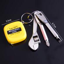 家用手動螺絲起子與捲尺套組－家用維修工具組－家具DIY任務用水平校準器，必備完美工具－迷你尺寸便攜實用工具組 - 四合一迷你工具-捲尺套裝 - 查看 4
