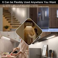 1pc Upgraded 3-Color USB Rechargeable Motion Sensor Night Light, Warm White/Cool White/3-Color, Suitable For Bedroom, Kitchen, Closet, Stairs, Hallway And Cabinet - Cabinet Light - View 11