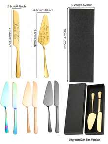 Custom Engraved Stainless Steel Cake Cutter Set - Personalized Name Cutter, Wedding Cake Cutter, Pizza Cutter, Baking Tools, Tableware Set, Mother's Day/Father's Day Gift, Wedding Bridesmaid/Groomsman Gift, Suitable For Weddings, Parties, Bars - Multicolor - View 11