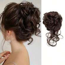 Artificial Fluffy Curly Hair Bun, Elastic Ponytail, Suitable For Women And Girls Daily Use And Party Wear, Elastic Rubber Band Hair Tie - Regular Model - View 9
