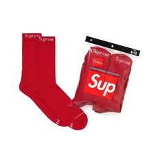 Supreme Hanes Crew Socks (4 Pack)  Red - Red - View 1
