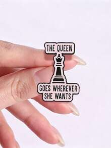 Chess Queen Enamel Brooch Women Power Quote Metal Pin For Backpack Jacket - Multicolor - View 7