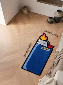1pc Cool Blue Lighter Design Unique Creative Living Room Floor Mat, Bedroom Decor, Home Casual Carpet, Decorative Rug, Bedroom Decor, Small Rug, Carpet, Home Decor, Living Room Carpet, Living Room Small Rug, Bedroom Carpet, Living Room Home Decor, Outdoor Carpet, Washable Rug - Multicolor - View 15