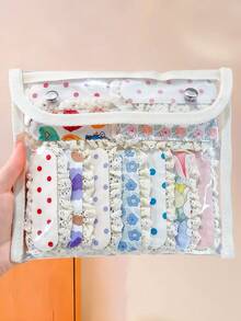 4/1/Pc/Set Lace Trim Printed Hook-And-Loop, Essential For Organizing Loose Hair, Sweet And Cute Hair Accessory - Suitable For Girls And Children, Suitable For Daily, School, Sports, Makeup, Etc. - Multicolor - View 1