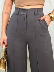 Women's Crepe Duna Wide-Leg Pants - 深灰色 - 查看 1