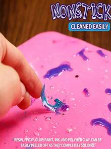 Resin Mold Silicone Mat, 15.7in X 11.8in, Clay Mat, Clay Resin Art Mat, Large Non-Stick Silicone Craft Board, Silicone Mat, Craft Jewelry Resin Mold Silicone Mat, Suitable For UV Resin, Paint, Clay - Silicone Pad - View 3