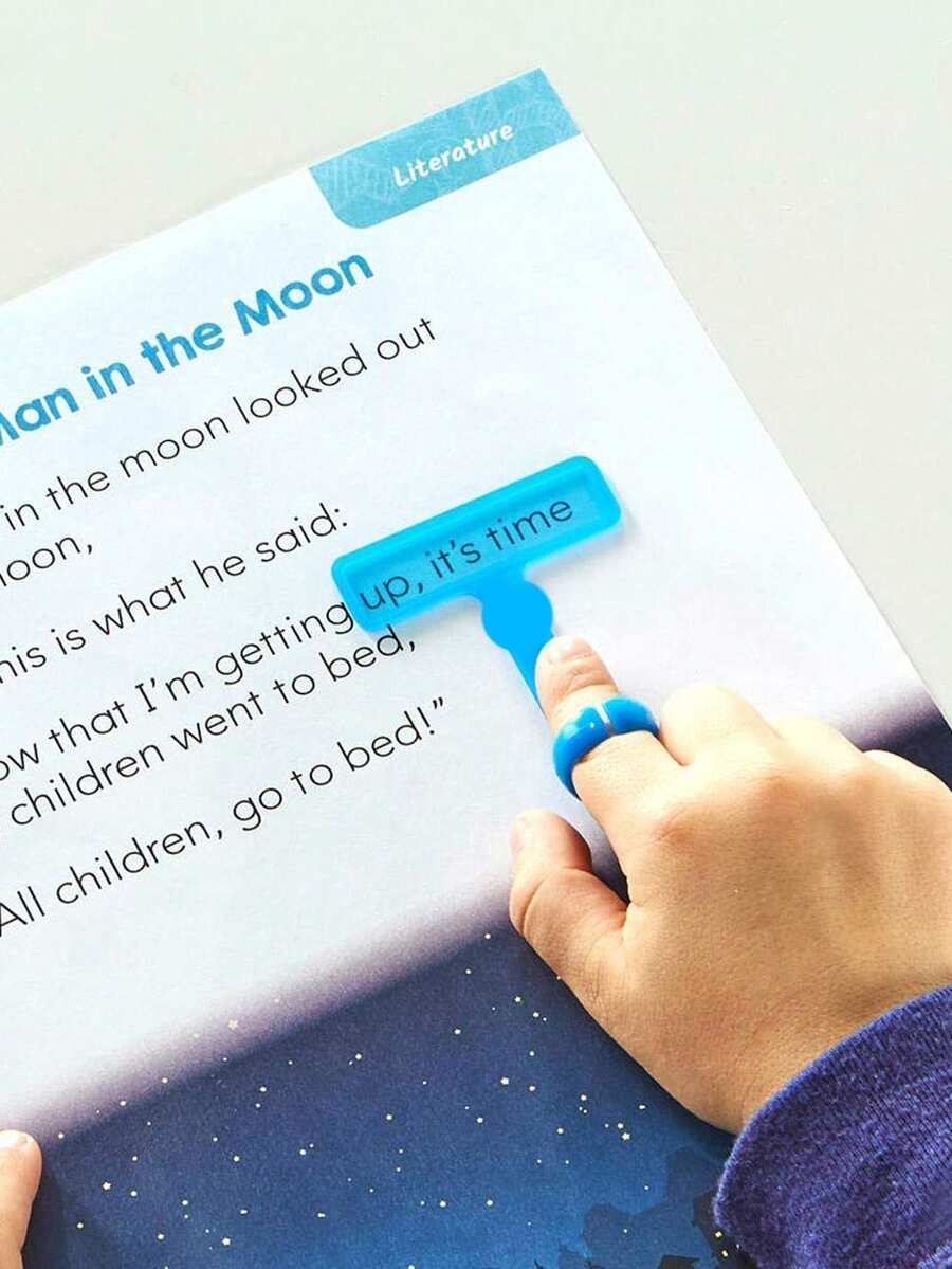 1pc Reading Support Set - Reading Guide Strip, Manual Enhancer, And Page Markers, To Improve Concentration And Comprehension For Individuals With Reading Difficulties And Attention Deficit Back To School - Blue - View 1