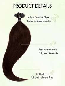 Flat Head Keratin Hair Extensions 12-24 Inches Invisible F-Head Human Hair Extensions High Quality Natural Look Suitable For Fine Hair Wedding Daily Party Use Human Straight Hair Extensions - Multicolor - View 5