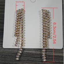 Andkiss Cubic Zirconia Tassel Drop Earrings - Yellow Gold - View 5